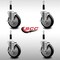 Service Caster 5'' SS Black Poly Swivel 7/8'' Expanding Stem Caster Set with Brake, 4PK SCC-SSEX20S514-PPUB-BLK-TLB-78-4 - alternate 4